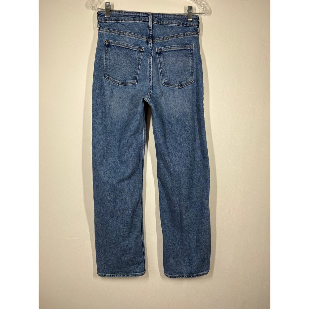 Old Navy Womens Jeans 2 Blue Sky-Hi Wide Leg Distressed Y2K Baggy Loose Stretchy - Picture 5 of 14
